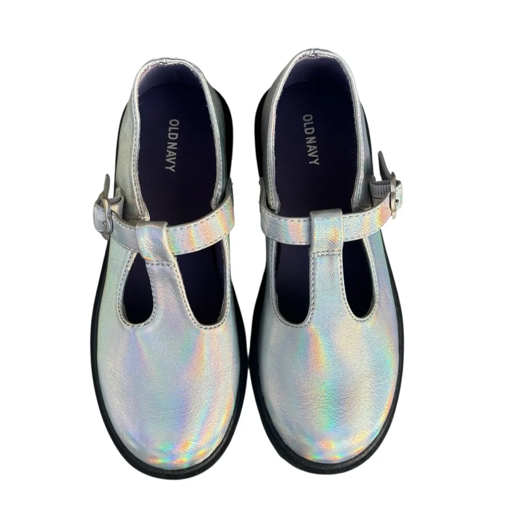 Old Navy NWOT Silver Iridescent Mary Jane Shoes